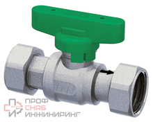 Кран шаровой FAR 1/2" хромир. 3/4" накид.гайки бабочка зеленый