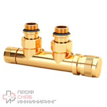 Узел нижнего подключения SR Rubinetterie Tondera угловой 1/2"х3/4"Е золото правый