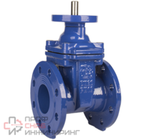 Задвижка с обрезиненным клином Rushwork DN400, PN10, корпус GGG50, клин - GGG50, уплотнение - EPDM, Ф/Ф, ISO5211, с голым штоком