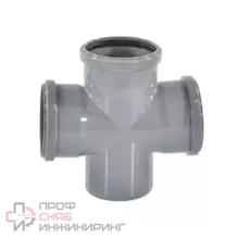 Крестовина РосТурПласт PP-H 1-пл сер б/н Дн110х50х50х87гр в/к 36481