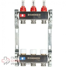 Коллектор ROMMER из нержавеющей стали с расходомерами 3 выхода