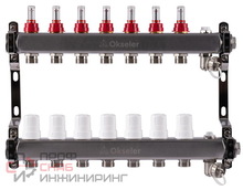 Блоки коллекторные Okseler с расходомерами, дренажным краном и краном Маевского 8 выходов, 1 x 3/4