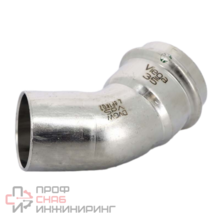 Отвод угол НВ 45° Sanpress Inox с SC-Contur, нержавеющая сталь, 35 мм Viega