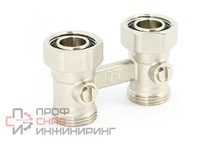 Узел прямой UNI-FITT НВ 3/4"ЕК х 3/4"ЕК радиаторный со встроенными кранами 2-трубная система