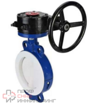 Затвор дисковый поворотный DN.ru WBV3434Pf-2W-Fb-H Ду100 Ру16 корпус - углеродистая сталь WCB, диск - углеродистая сталь WCB, уплотнение - PTFE, футерованный, межфланцевый, с ISO-фланцем F07, квадрат 14х14, крутящий момент 63Нм, с рукояткой