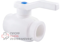Кран шаровой РосТурПласт PP-R полный проход 90 белый