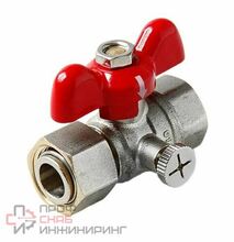 Кран шаровой для подключения манометра 1/2, ручка-бабочка, В-В, ProAqua