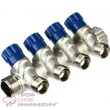 Коллектор General Fittings 6200 3/4"х1/2" 4вых c шаровыми кранами латунь