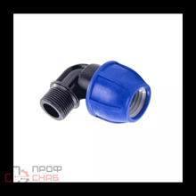 Отвод ПЭ компрессионный Дн20х3/4"х90гр НР Ру16 РосТурПласт 11550