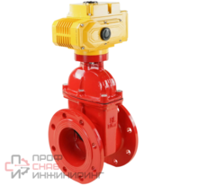 Задвижка клиновая 30ч939р DN.ru GVWN1414E-2W-F Ду80 Ру10/16, фланцевая, корпус - чугун GGG50, уплотнение - EPDM, с ISO-фланцем и невыдвижным штоком, цвет - красный, с электроприводом многооборотным DN.ru MT-N-005EM-O1-380VAC-У1 380В