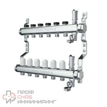 Коллектор Royal Thermo нерж. в сборе универсальный 1" ВР-3/4" НР с автомат. воздухоотвод-ми 11 вых.