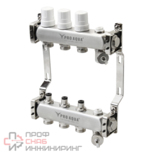 Блок коллекторный с регулировочными клапанами 4 выхода ProAqua, 280 мм, 1 x 3/4