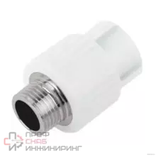 Муфта РосТурПласт PP-R бел комб Дн20х3/4" НР 10663