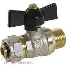 Кран шаровой Frap 20 x 3/4" с обжимным соединением НР-обжим с рукояткой «бабочка»