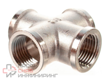 Крестовина 1"-1"-1"-1" General Fittings 2700, резьба-резьба, вн., латунь никелированная