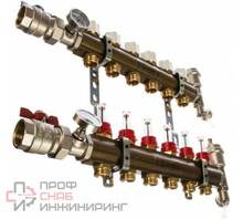 Распределительный коллектор STOUT из латуни с расходомерами 6 вых. SMB 0473 000006