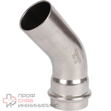 Угольник однораструбный Rommer 45° ВПр-НПр 35 из нержавеющей стали