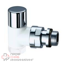 Вентиль запорный угловой TopFAR, 1/2” ВР, серебяный/белая эмаль, EPDM