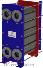 Теплообменник пластинчатый разборный 84 кВт для пищевого производства Ду65 Phoenix SAPR-19TKTM33-E-25