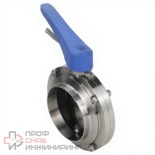 Затвор дисковый поворотный DN.ru WBV3131E-2W-W-H Ду80 Ру10 пищевая нержавеющая сталь 304, уплотнение - EPDM, под приварку, с рукояткой