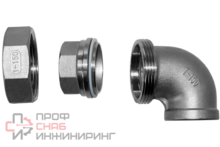 Американка угловая вр/вр нержавеющая, AISI304 DN25 (1")  (CF8)  PTFE, PN16