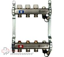 Коллектор STOUT из нержавеющей стали без расходомеров, с клапаном вып. воздуха и сливом 3 вых. SMS-0932-000003