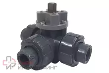 Двухходовой шаровой кран ПВХ TECHNO 3025T-PVC