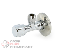 Вентиль Uni-fitt Н-обж 1/2" х 10 мм (3/8") для подключения бачков / смесителей, рукоятка металл