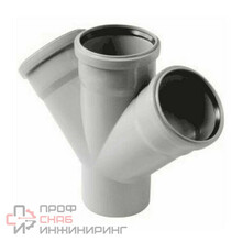 Крестовина PP-H одноплоскостная серая б/н Дн110х50х50х45гр в/к VALFEX 27111550