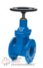 Задвижка фланцевая (короткая) клиновая GROSS DN125 PN16, чугун GGG50, штурвал