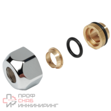 Соединитель лат д/мед труб Дн16х16 обж/м с базой 16мм Giacomini T178CX018