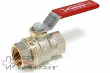 Кран шаровой полнопроходной DADO 1/2" B-В, ручка-рычаг красный, никелированный