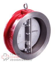 Клапан обратный двухстворчатый Rushwork, DN080, PN16, корпус - GJL-250 (GG25)  пластины - AISI316 (CF8M)  уплотнение - EPDM, М/Ф