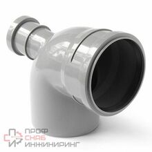 Отвод PP-H с выходом сер. б/н Дн110х50х87гр фронт-тыл в/к VALFEX