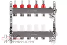 Блок коллекторный OKSELER с расходомерами, дренажным краном и краном Маевского, 5 вых., 1x3/4EK