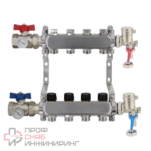 Коллектор WAAG 1"х3/4" 10 выходов c клапанами сталь нержавеющая в сборе