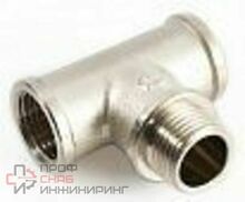 Тройник General Fittings резьба 1/2 г/ш/г никель