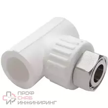 Тройник PP-R VALFEX белый комбинированный Дн20х3/4" накидная гайка