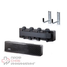 Коллектор SR Rubinetterie с изоляцией и настенным креплением. 4 выхода до 70 кВт