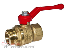 Кран шаровой латунный 1 г/ш Галлоп 221 ручка латунь
