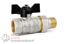 Кран шаровой с американкой НР-ВР 1/2" x 1/2" с рукояткой «бабочка» Frap 1/2"