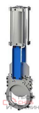 Задвижка шиберная DN.ru GVKR3131M-1W-Fb-2P Ду125 Ру16 односторонняя, межфланцевая, шпиндель - выдвижной, корпус - нержавеющая сталь 304, шибер - нержавеющая сталь 304, уплотнение - металл, с пневмоприводом, WENZ