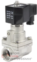 Клапан электромагнитный DN.ru VS1031-PT-NC-220VAC 1 1/4" Ду32 Ру0.4-16 соленоидный двухходовой поршневой. корпус - нержавеющая сталь 304. уплотнение - PTFE. резьбовой. пилотного действия. нормально закрытый. катушка - 220В