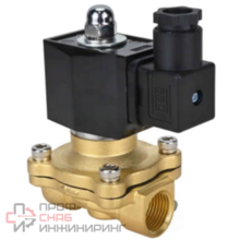 Клапан электромагнитный DN.ru VS300-VT-NO-24VAC 1/8" Ду6 Ру10 прямого действия двухходовой, корпус - латунь, присоединение - внутренняя резьба, уплотнение - VITON, нормально-открытый, катушка - 24В AC