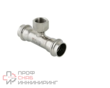 Фитинг Valtec из нержавеющей стали – пресс-тройник с внутренней резьбой VTI.932.I.280628