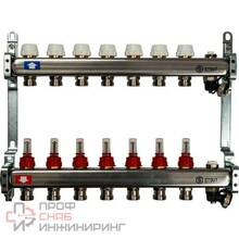 Коллектор из нержавеющей стали с расходомерами Stout, с клапаном вып. воздуха и сливом 7 вых