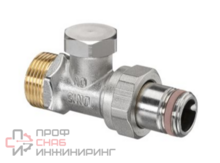 Вентиль Oventrop Combi 2, проходной, DN-15, 3/4", 1/2", Н ЕК-Н, никелированный, НГ со штуцером