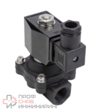 Клапан электромагнитный DN.ru VS541-NT-NC-220VAC 1" Ду25 Ру7 корпус - пластик PA66, уплотнение - NBR, резьбовой, нормально-закрытый, прямого действия, катушка - 220В