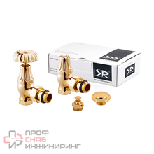 Комплект SR Rubinetterie серия Floral Old Style 1/2 угловой золото