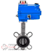 Затвор дисковый поворотный DN.ru WBV3131N-2W-Fb-H Ду50 Ру16, корпус - нержавеющая сталь 304, диск - нержавеющая сталь 304, уплотнение - NBR, с электроприводом DN.ru QT-N-003EM-O1-220VAC-У1 blue 220В